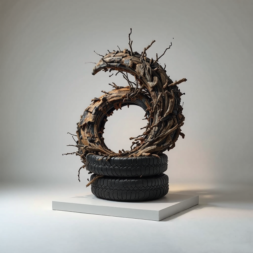 Abstract sculpture made from