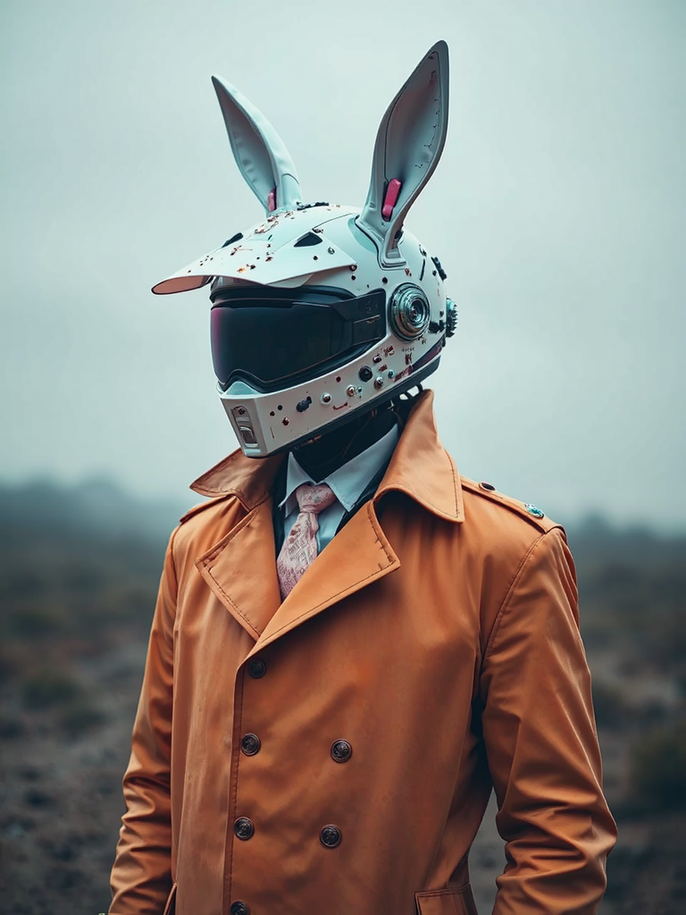 Mysterious figure in cybernetic