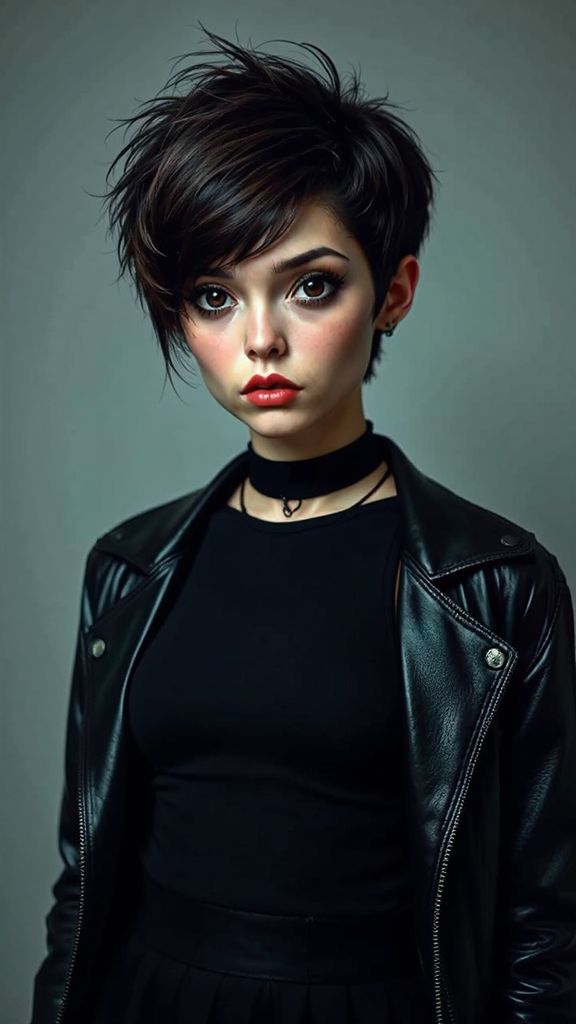Young woman in dark