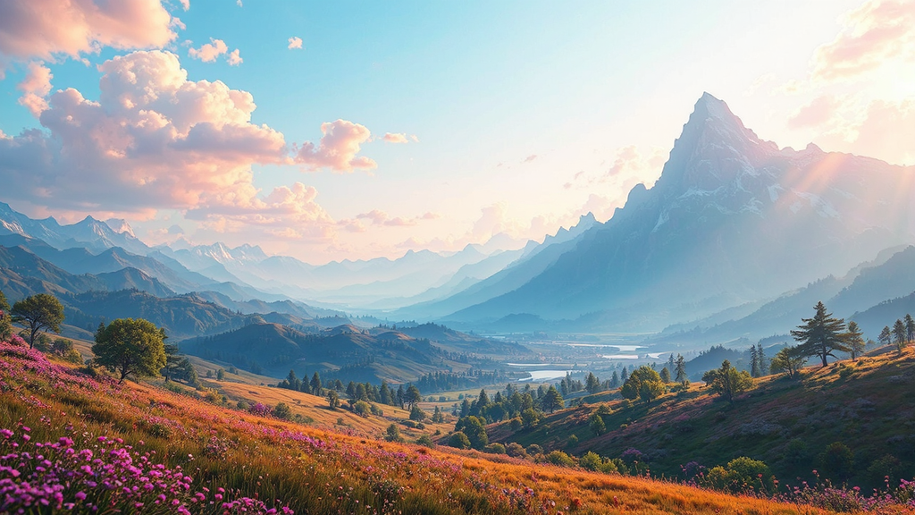 Hyper-realistic landscape with cinematic