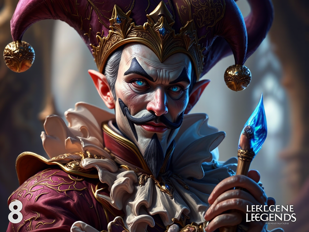 Medieval court jester portrait.
