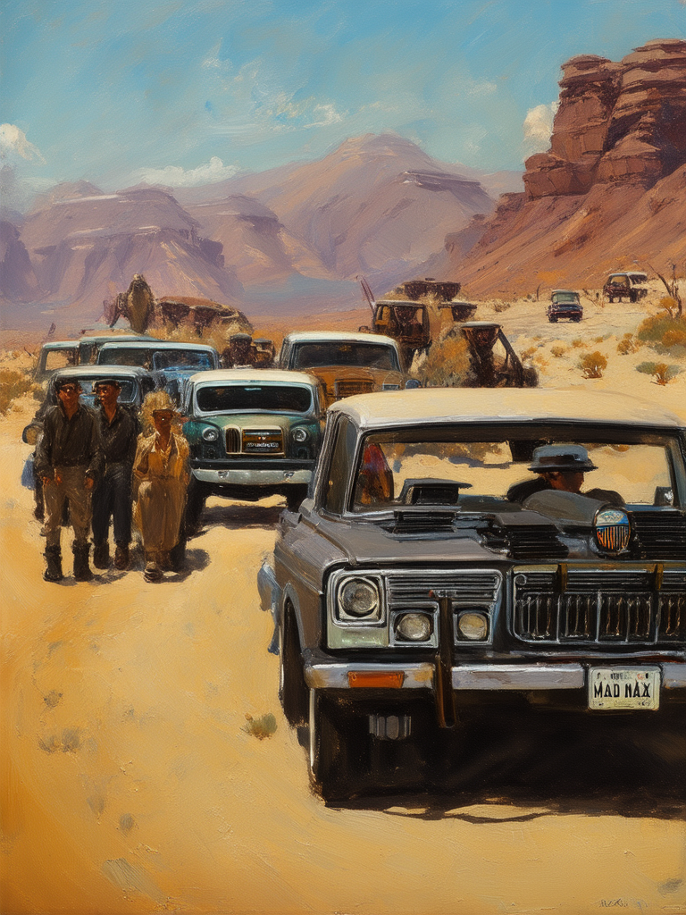 Post-apocalyptic desert landscapes with
