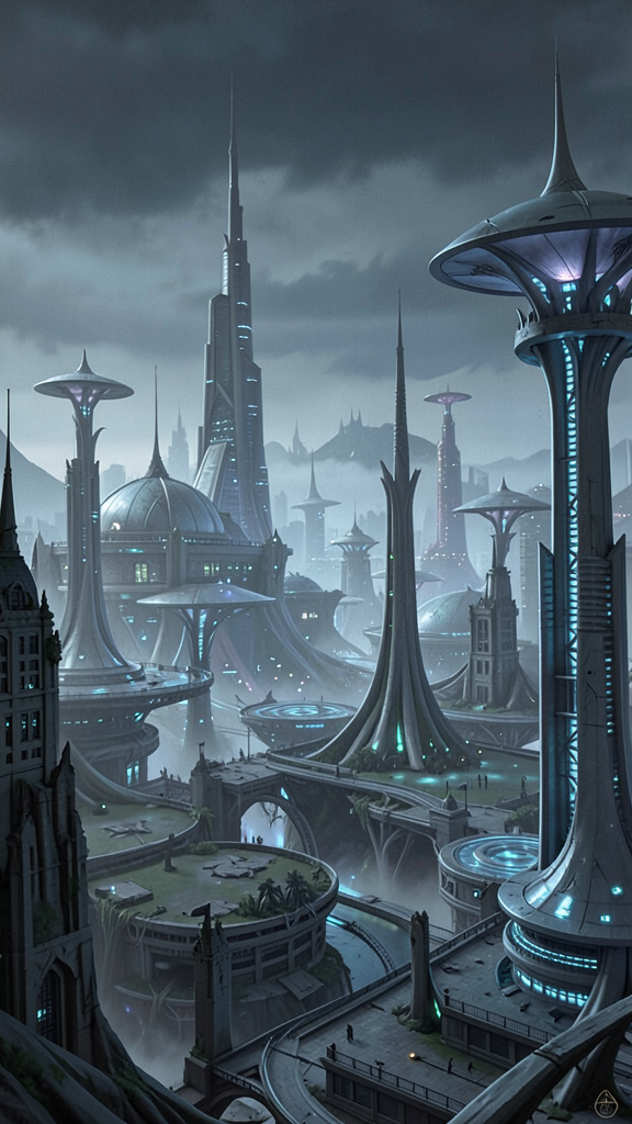 Alien city landscape