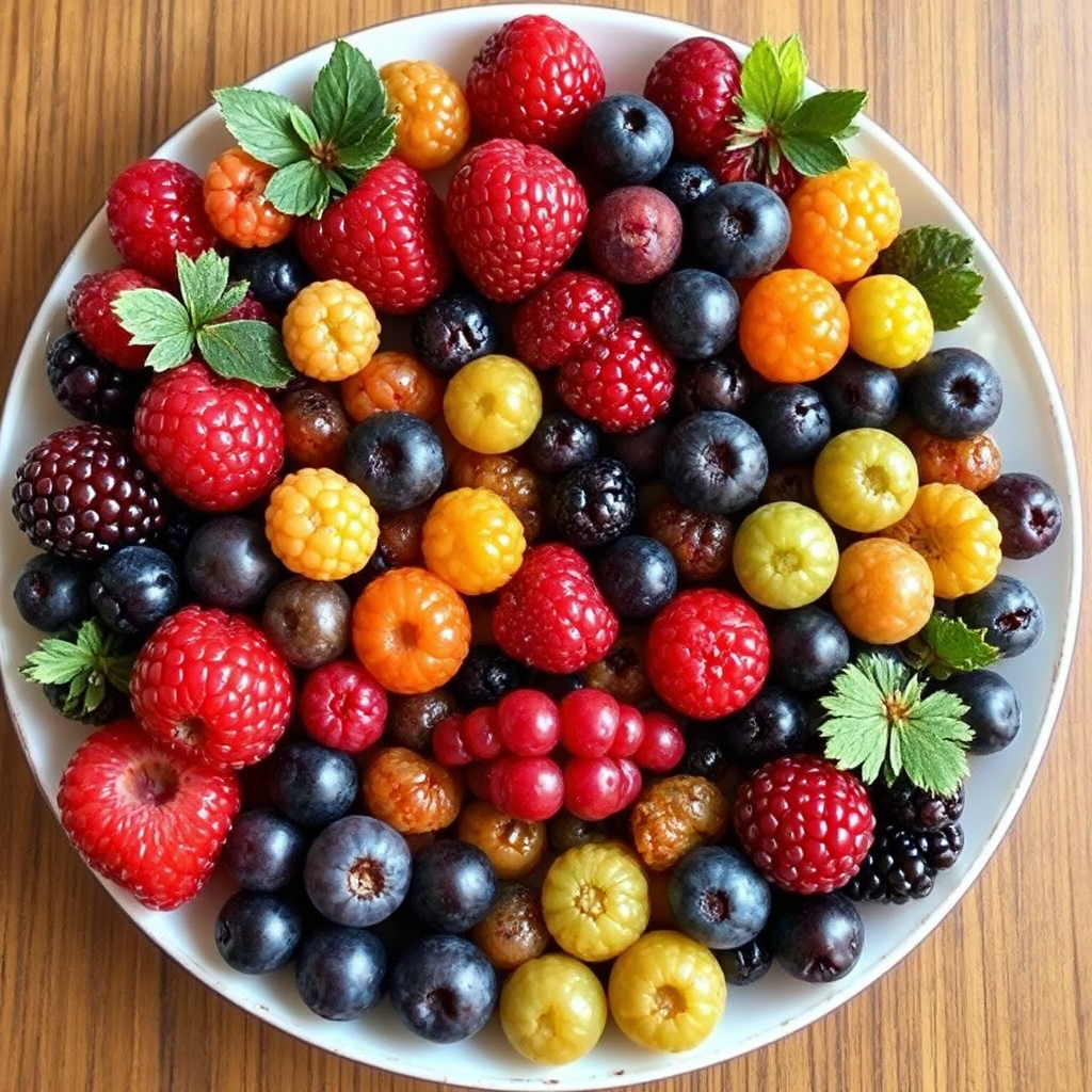 A fruit arrangement resembling