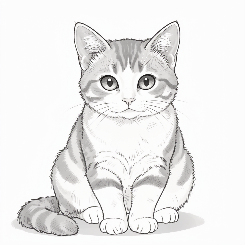 Fluffy orange cat with soft fur, sitting on a wooden windowsill, sunlight dappling its face. Warm...