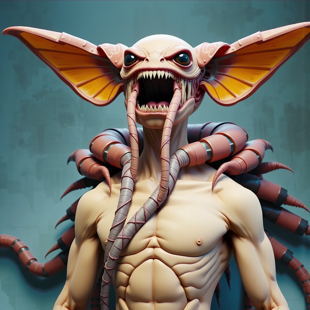 Chiroptera creature with sharp