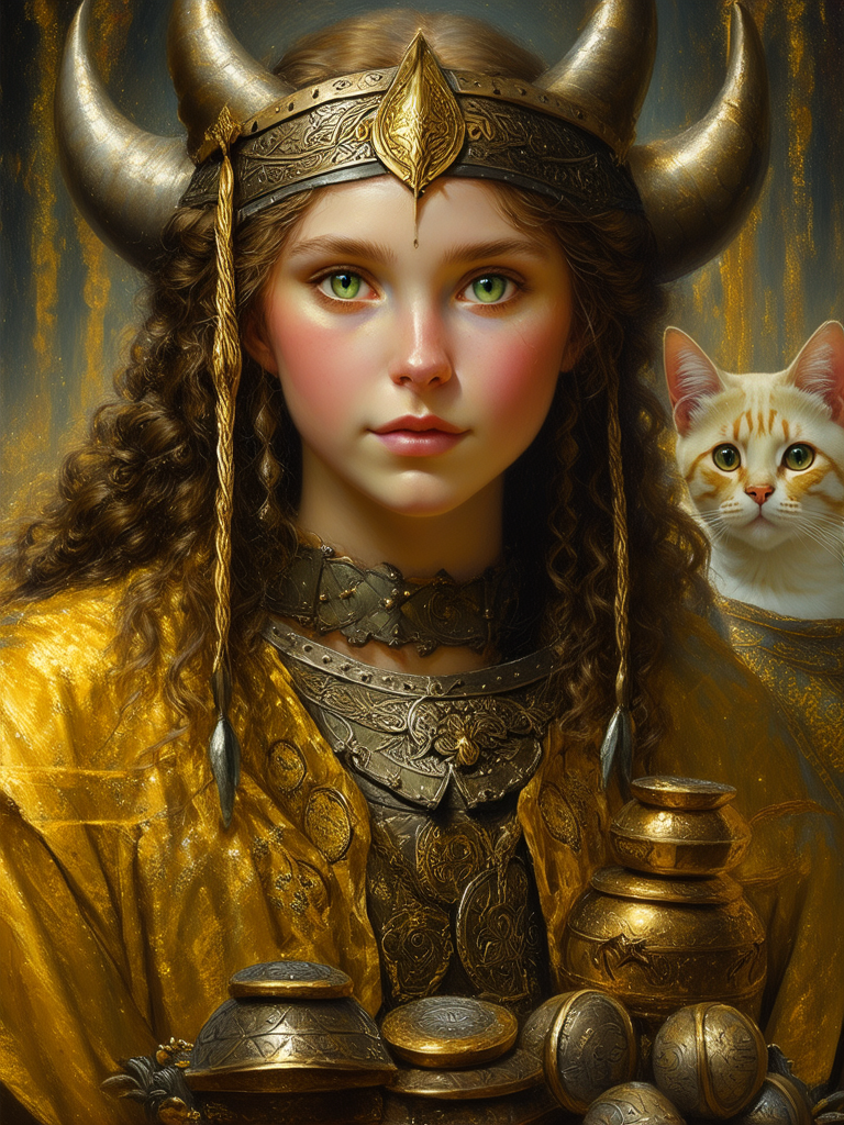 Viking woman with treasure