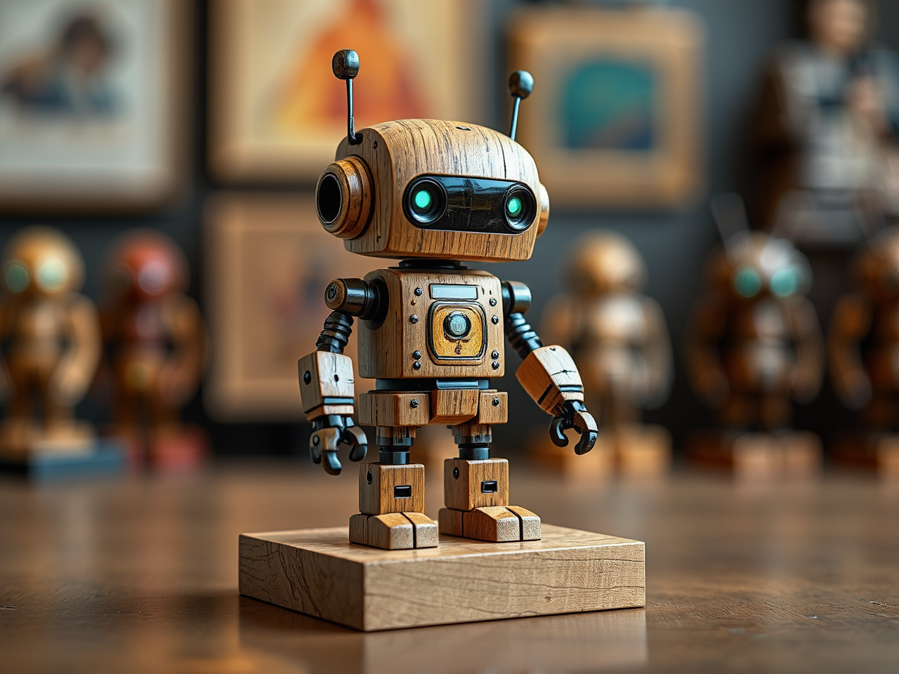 A cute robot figurine