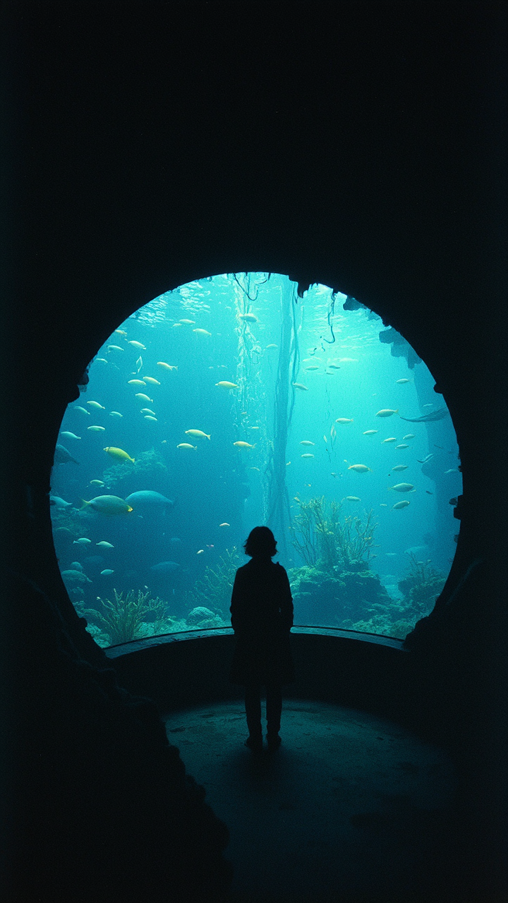 Low-fi underwater aquarium photo.