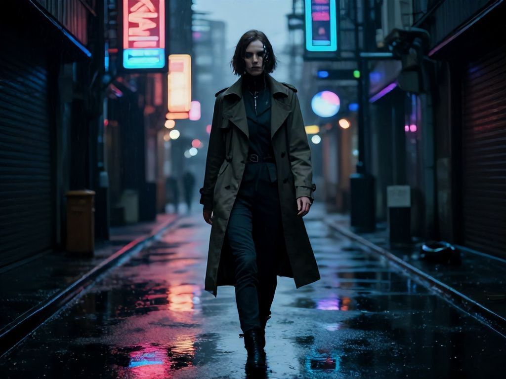A cyberpunk woman in
