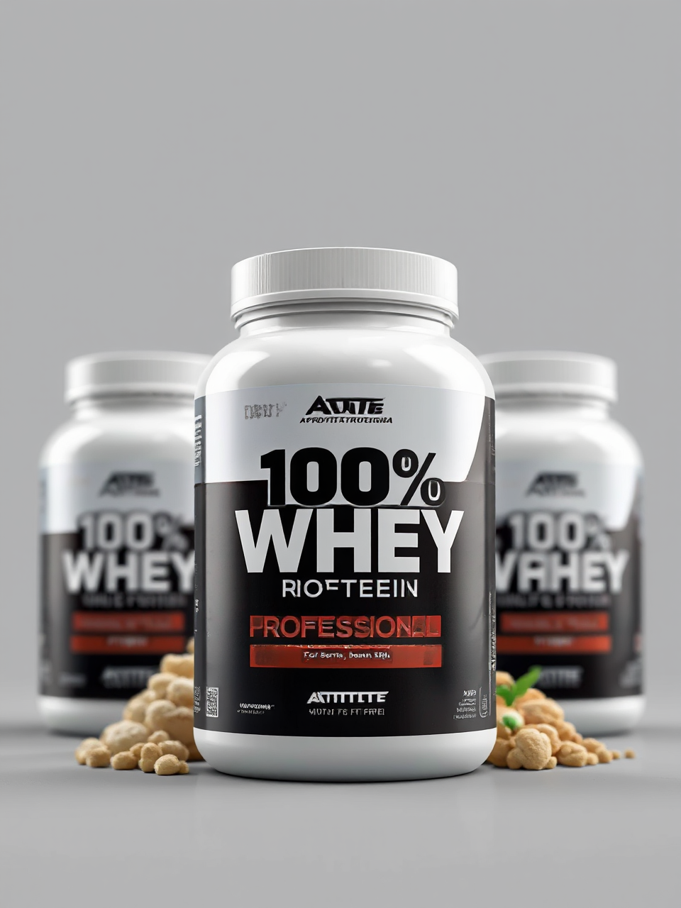 Bottle of protein powder