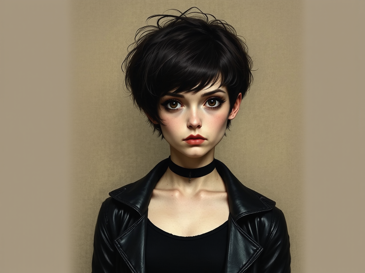 Young woman with emo