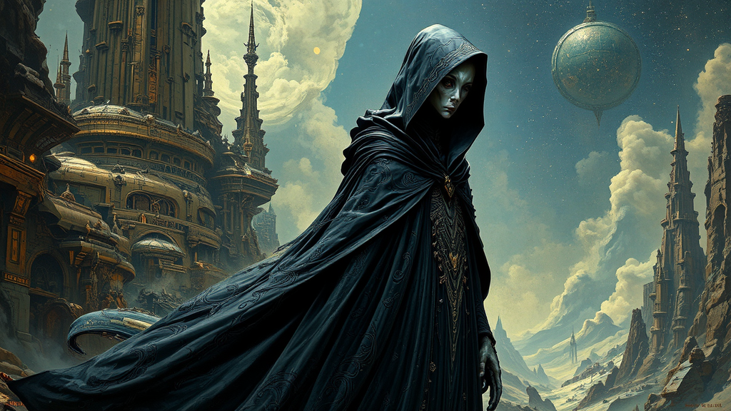 Gray-skinned alien in ornate