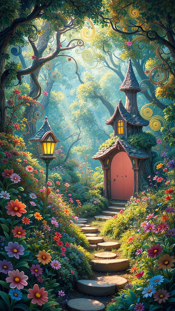 Whimsical fairy wonderland with