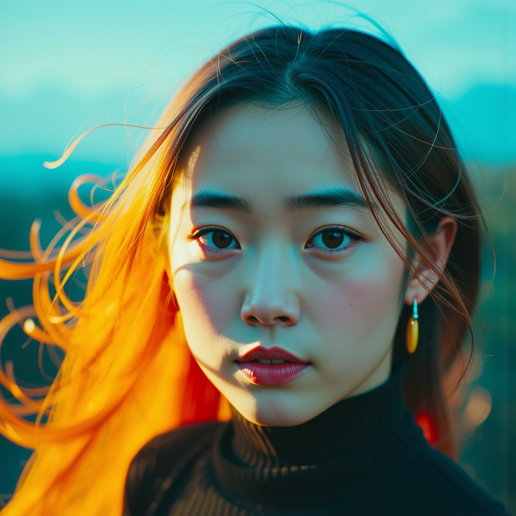Korean teenager with fiery