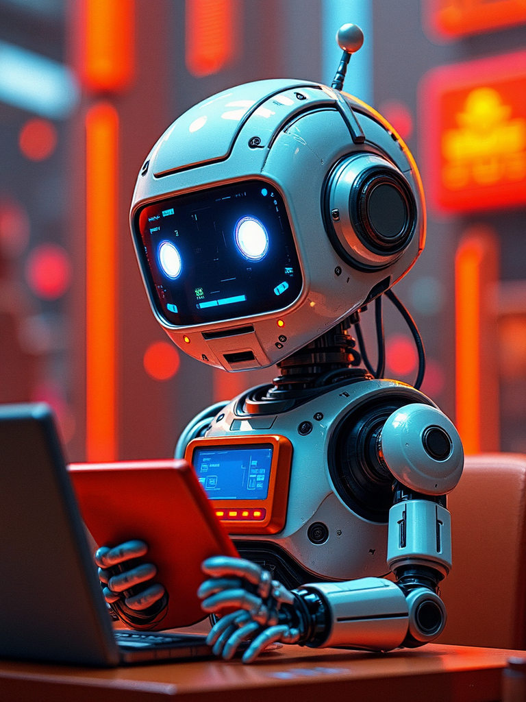 Robot writing video game