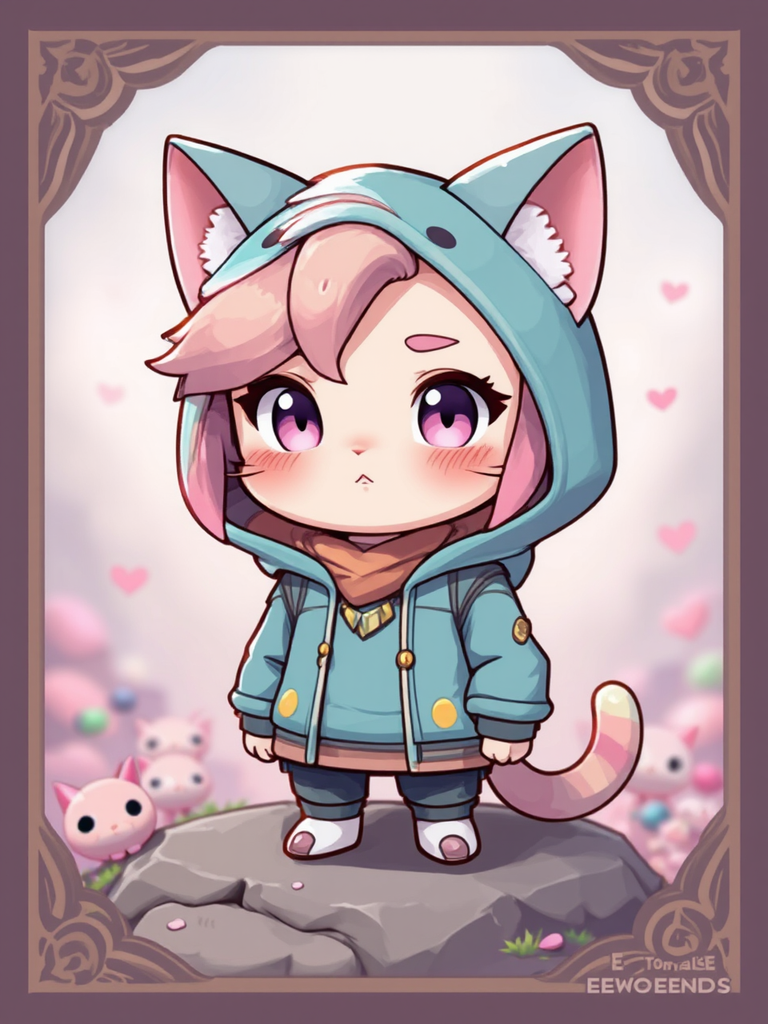 Chibi anime-style cat-eared people.