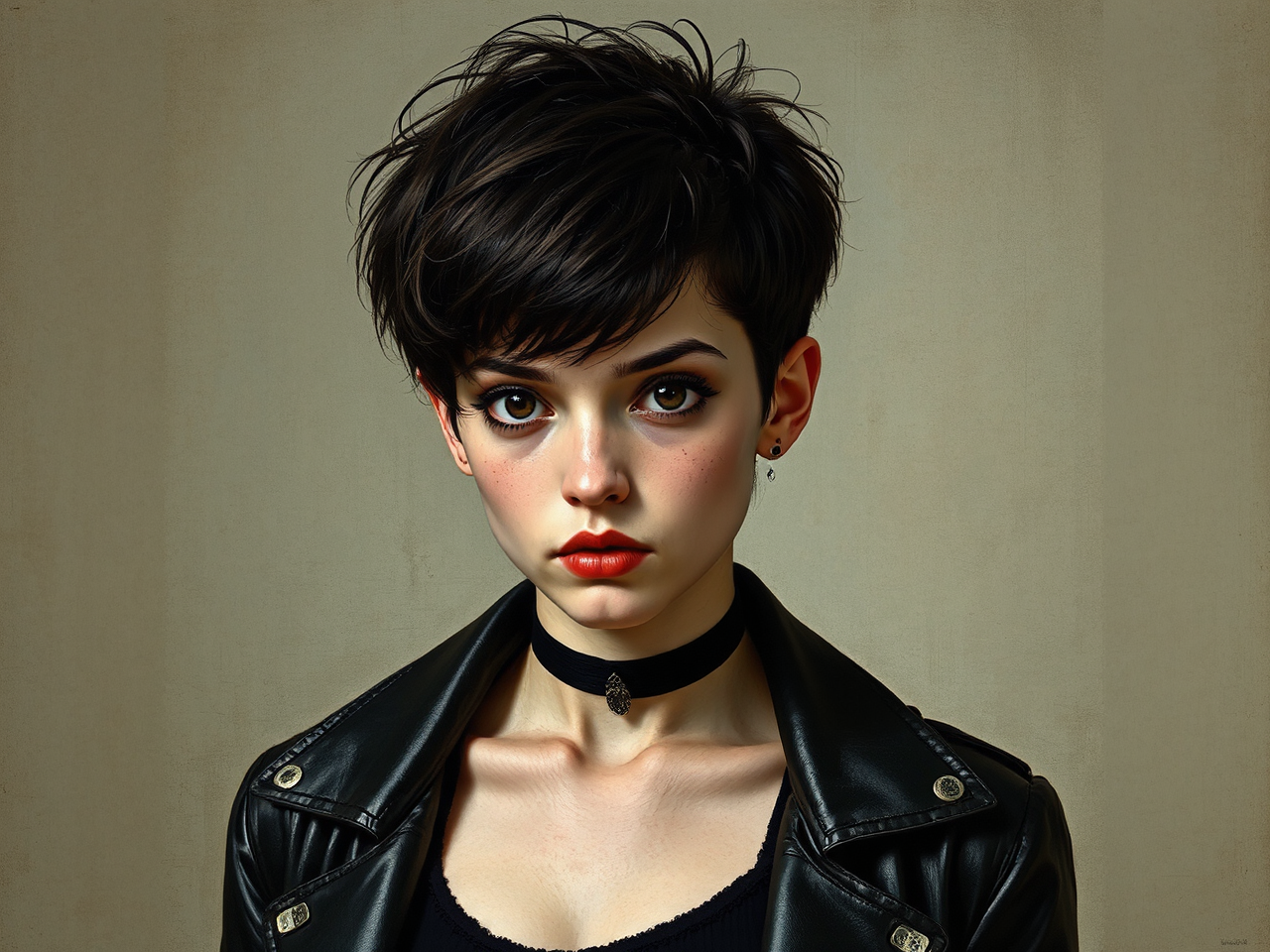 Youthful girl with emo