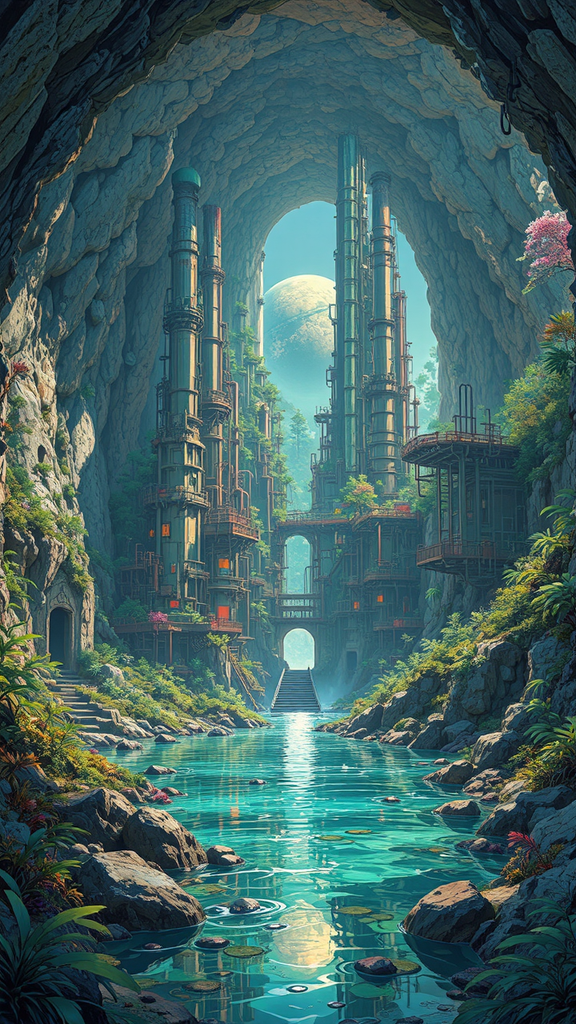 Abandoned industrial architecture with