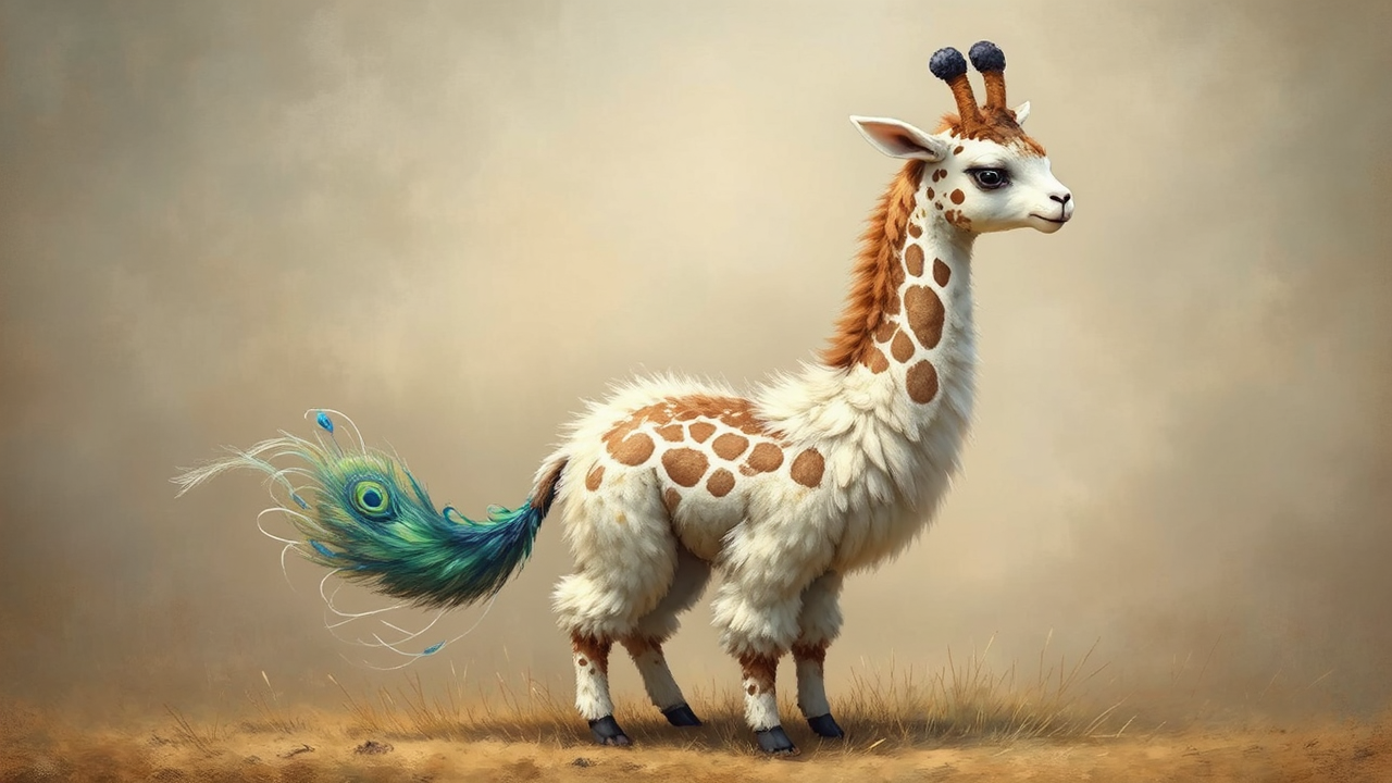 Hybrid llama-like creature with