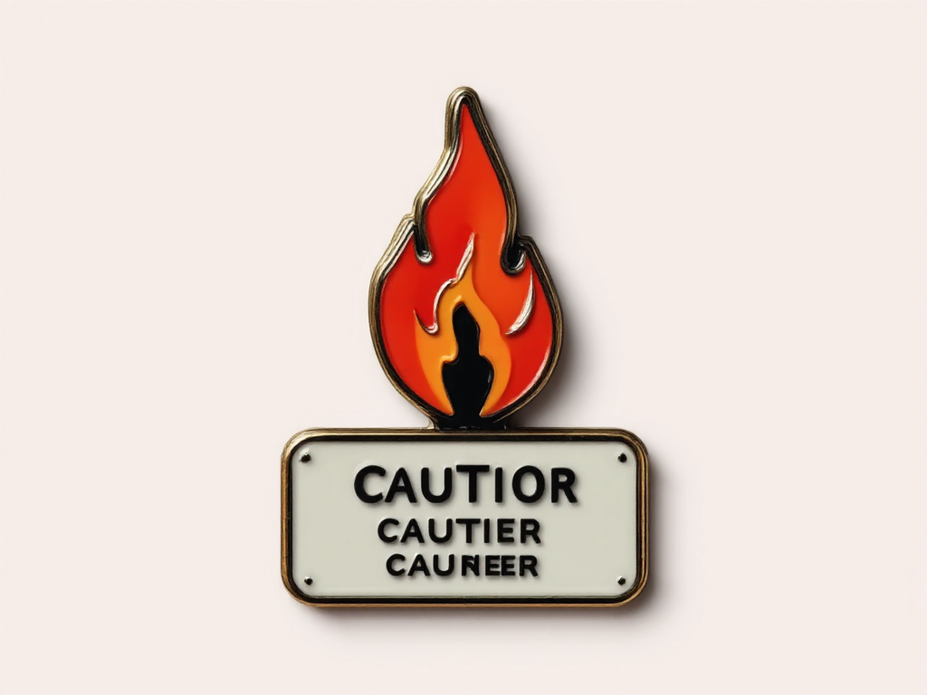 Retro-style caution warning flame