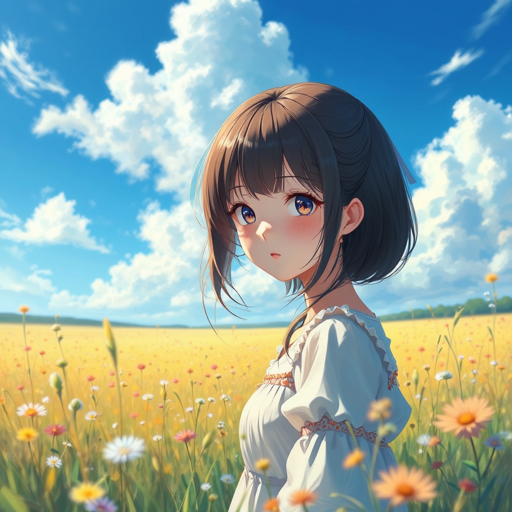 Anime girl in green