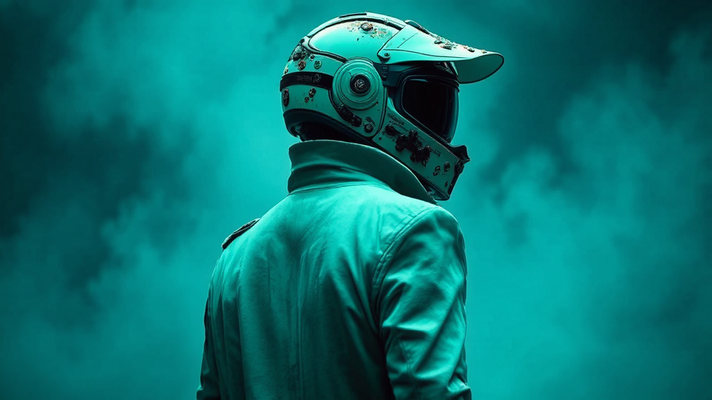 Mysterious figure in cybernetic