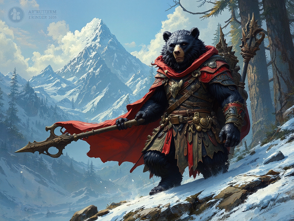 A fantasy black bear
