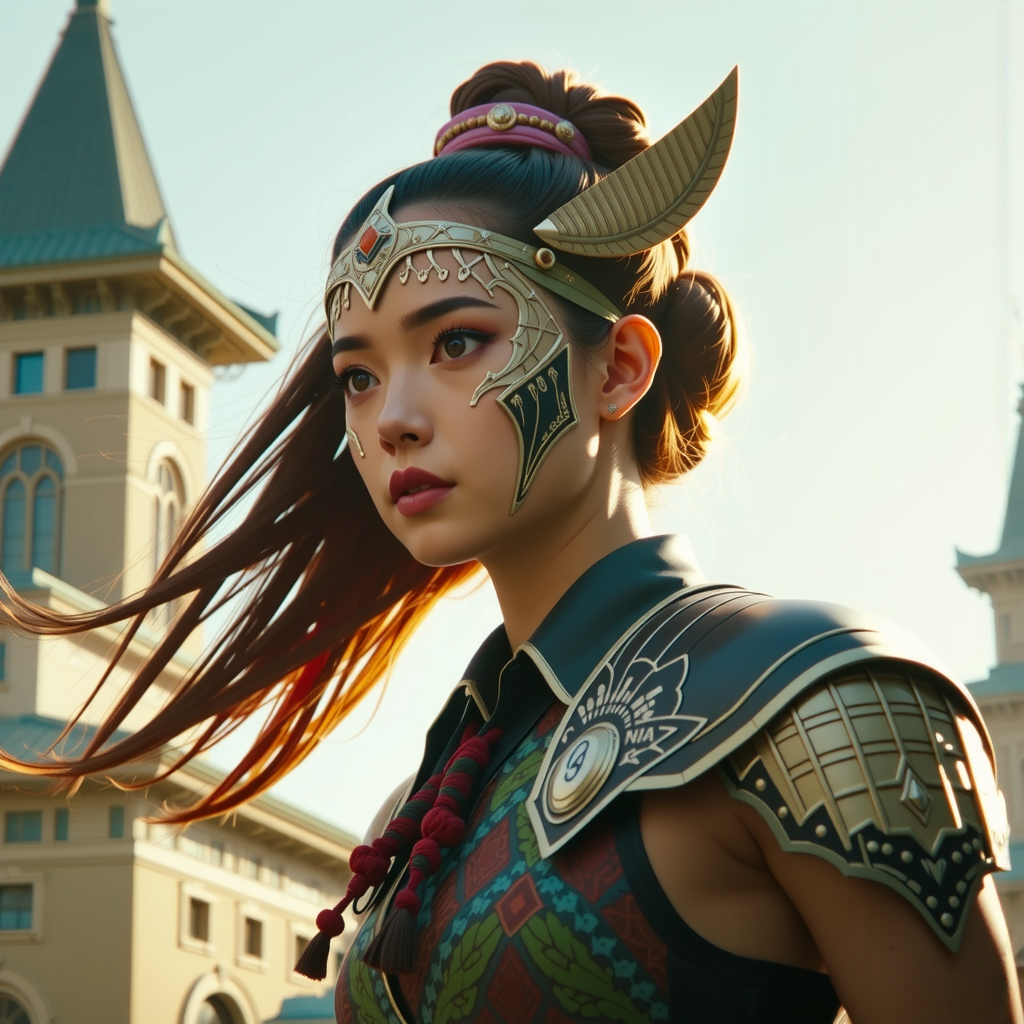 Girl warrior in traditional