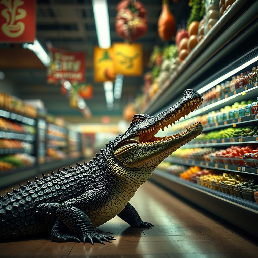 An alligator in a