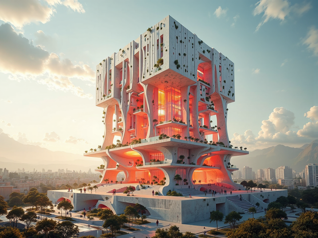 Epic futuristic architectural building