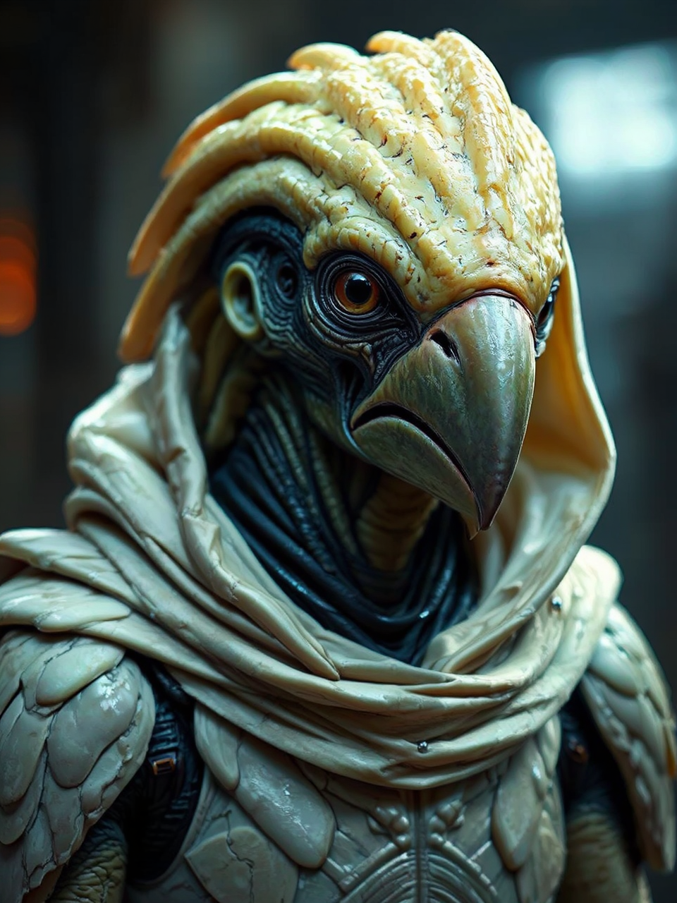 Cockatoo in Alien Costume