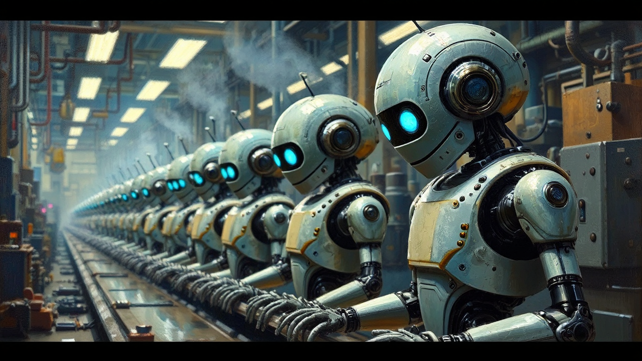 Robots assembled on an