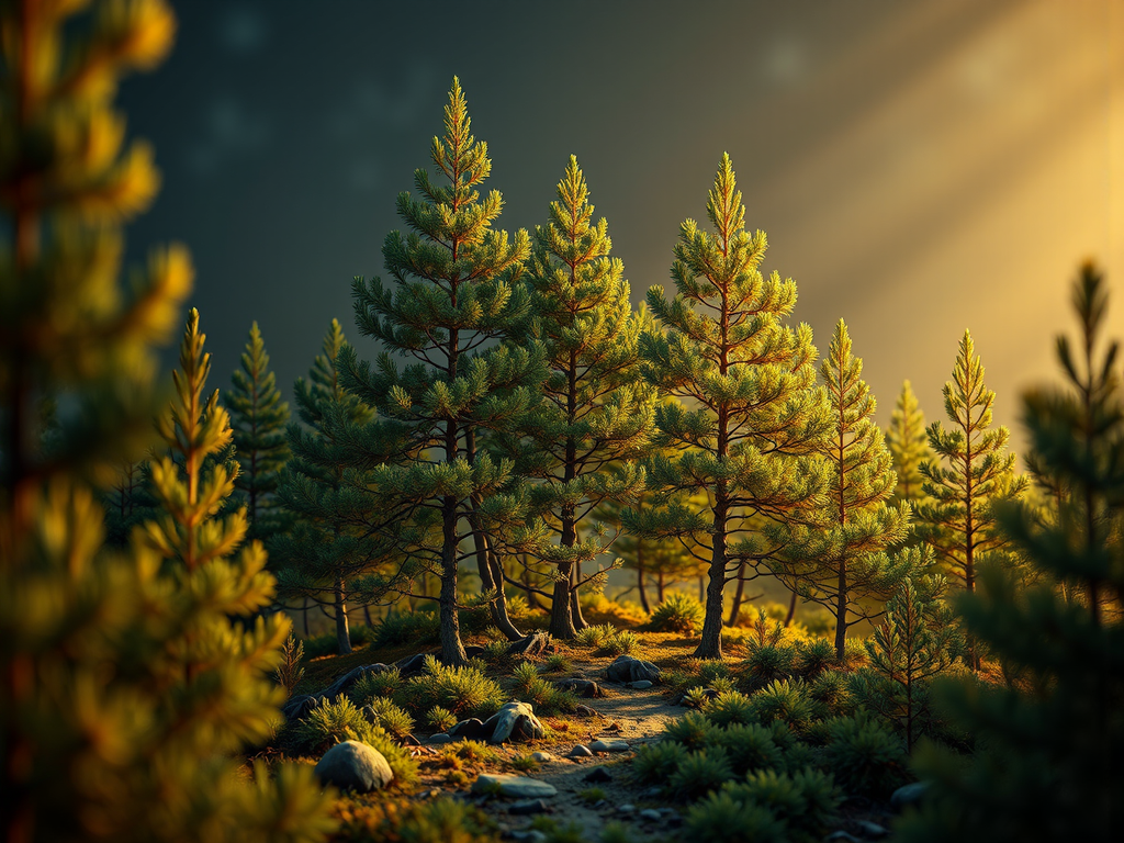 Juniper forest with fine