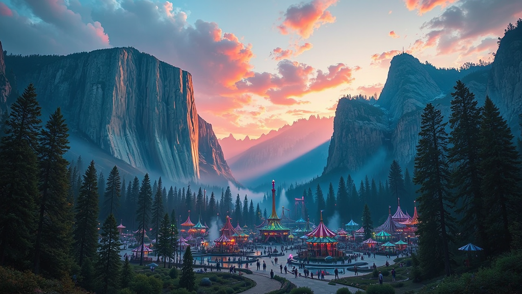 A sprawling amusement park