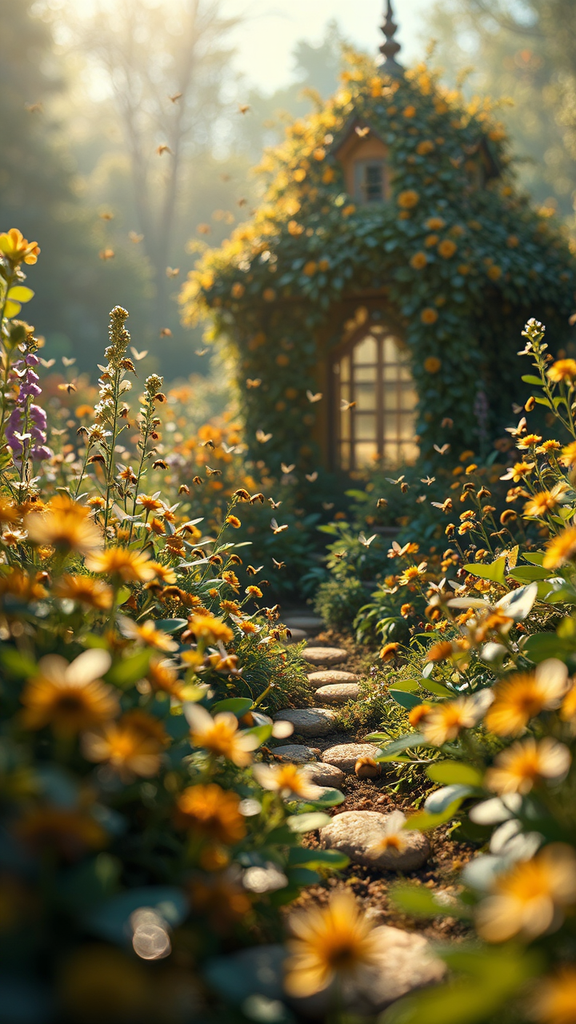 Small garden with bees
