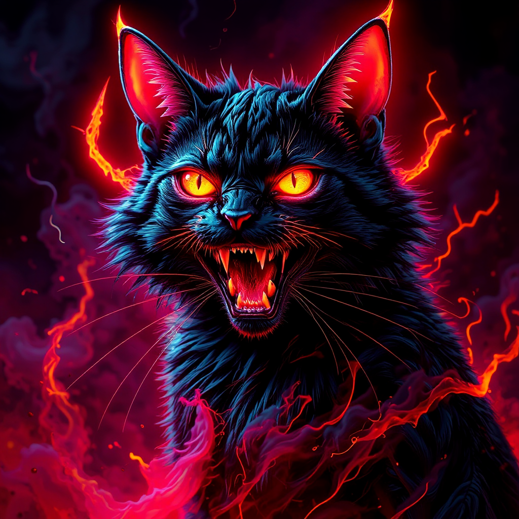 Infernal Feline Neon Beast