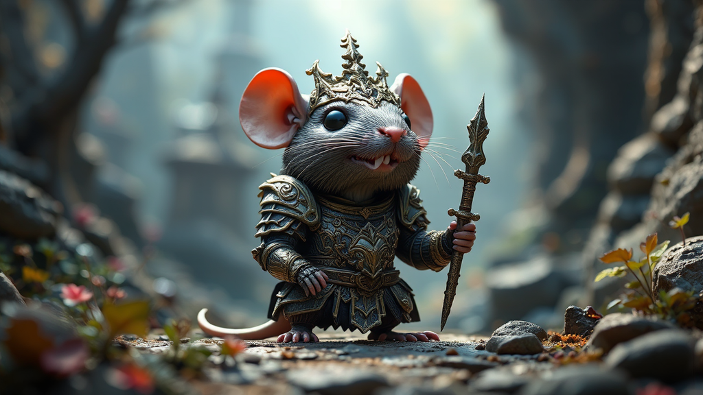 Rat in intricately armored