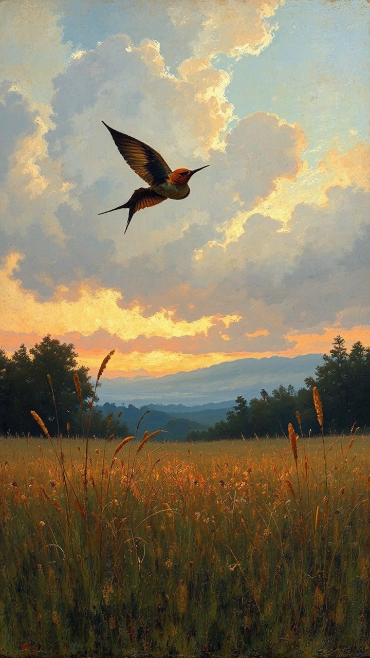 Swift flying over a