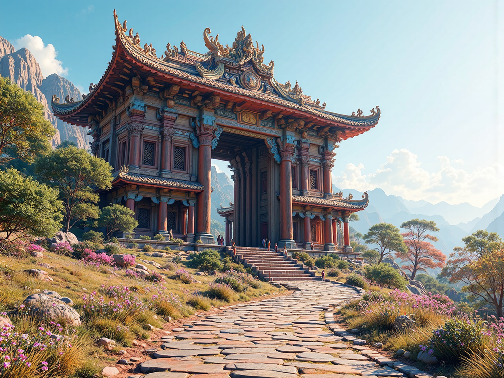 Temple path in a