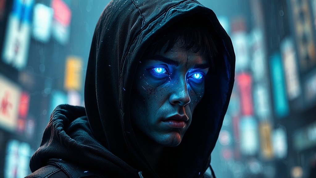 Worker in a futuristic