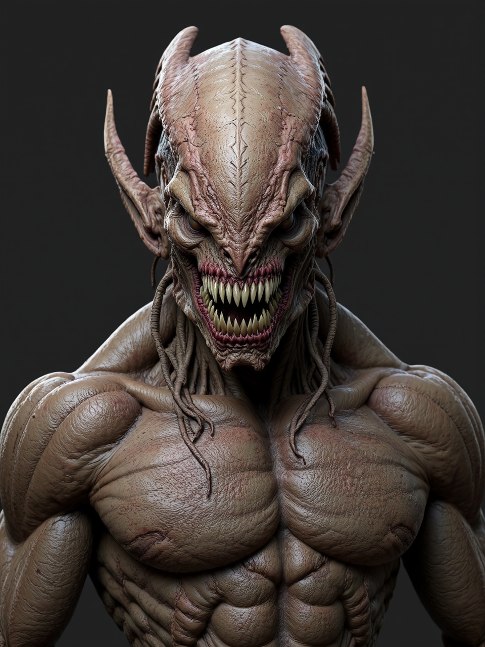 Muscular creature with exoskeleton