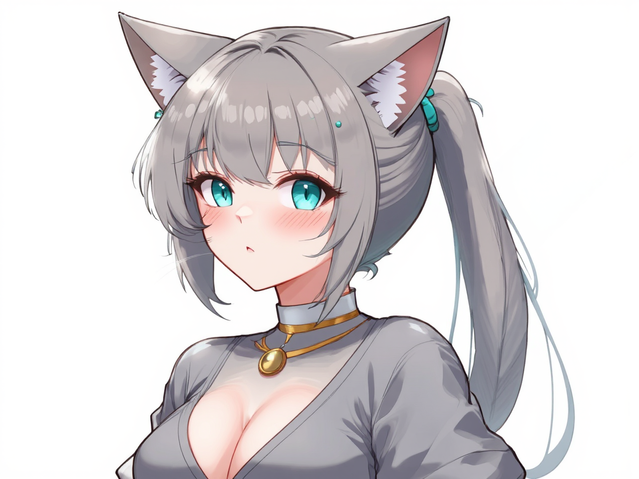 Girl with feline features
