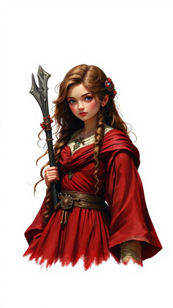 Girl bard in red