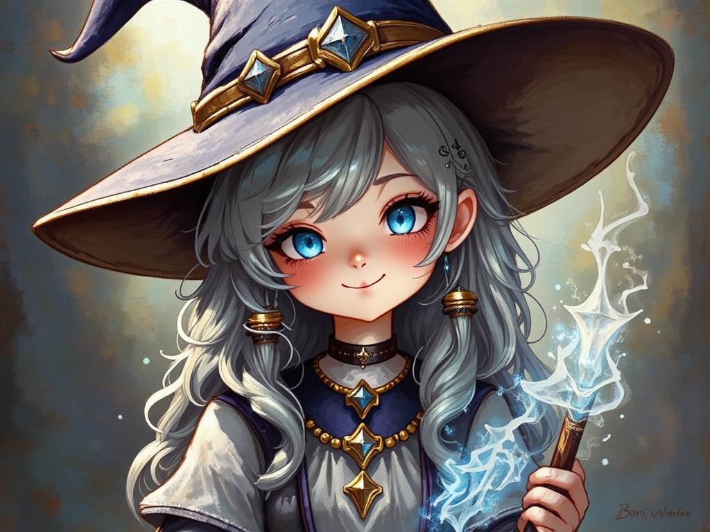 A young female mage