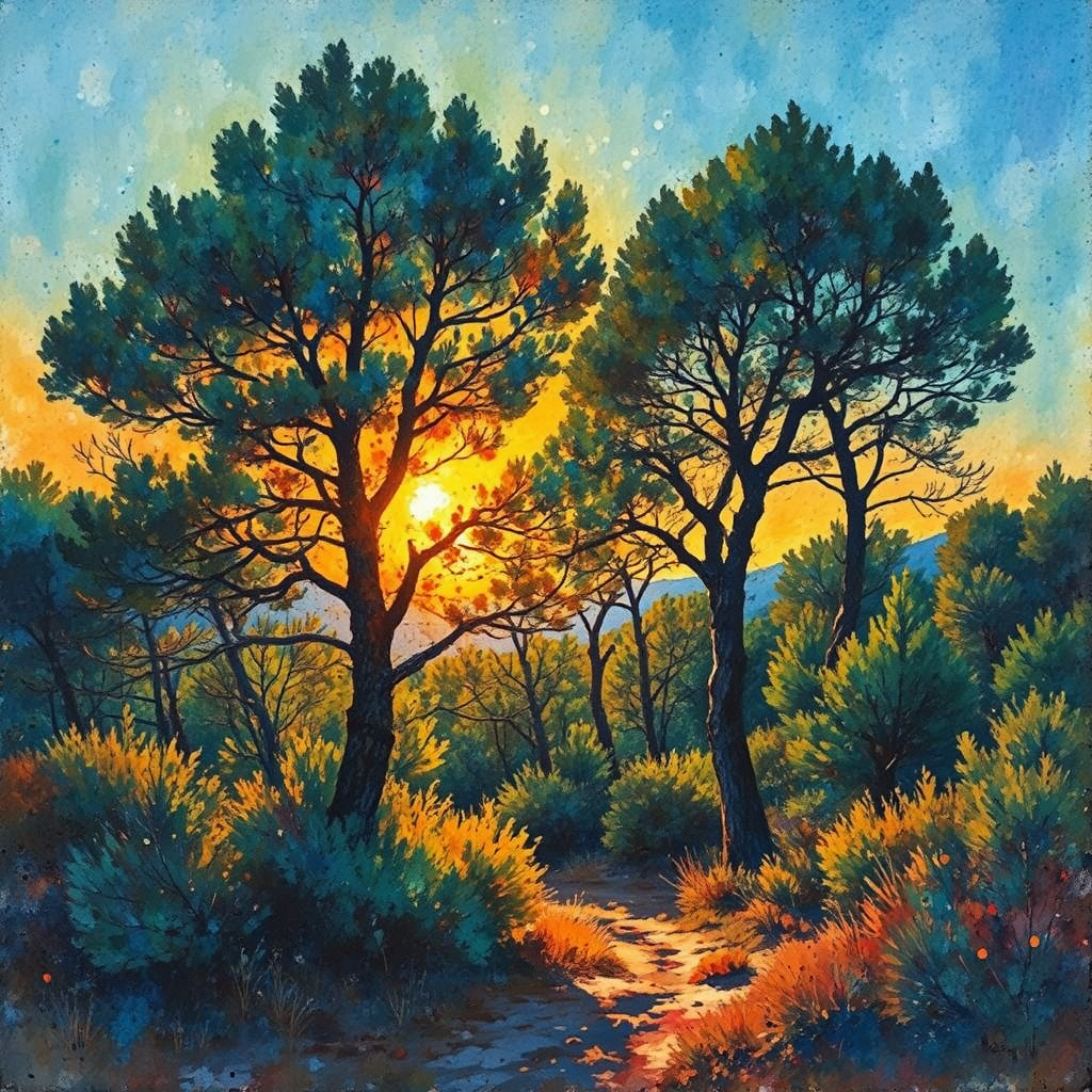 Painting of a forest