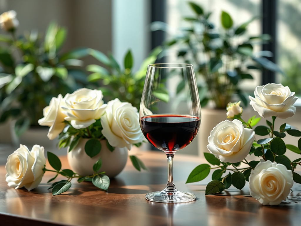 Wine glass on a