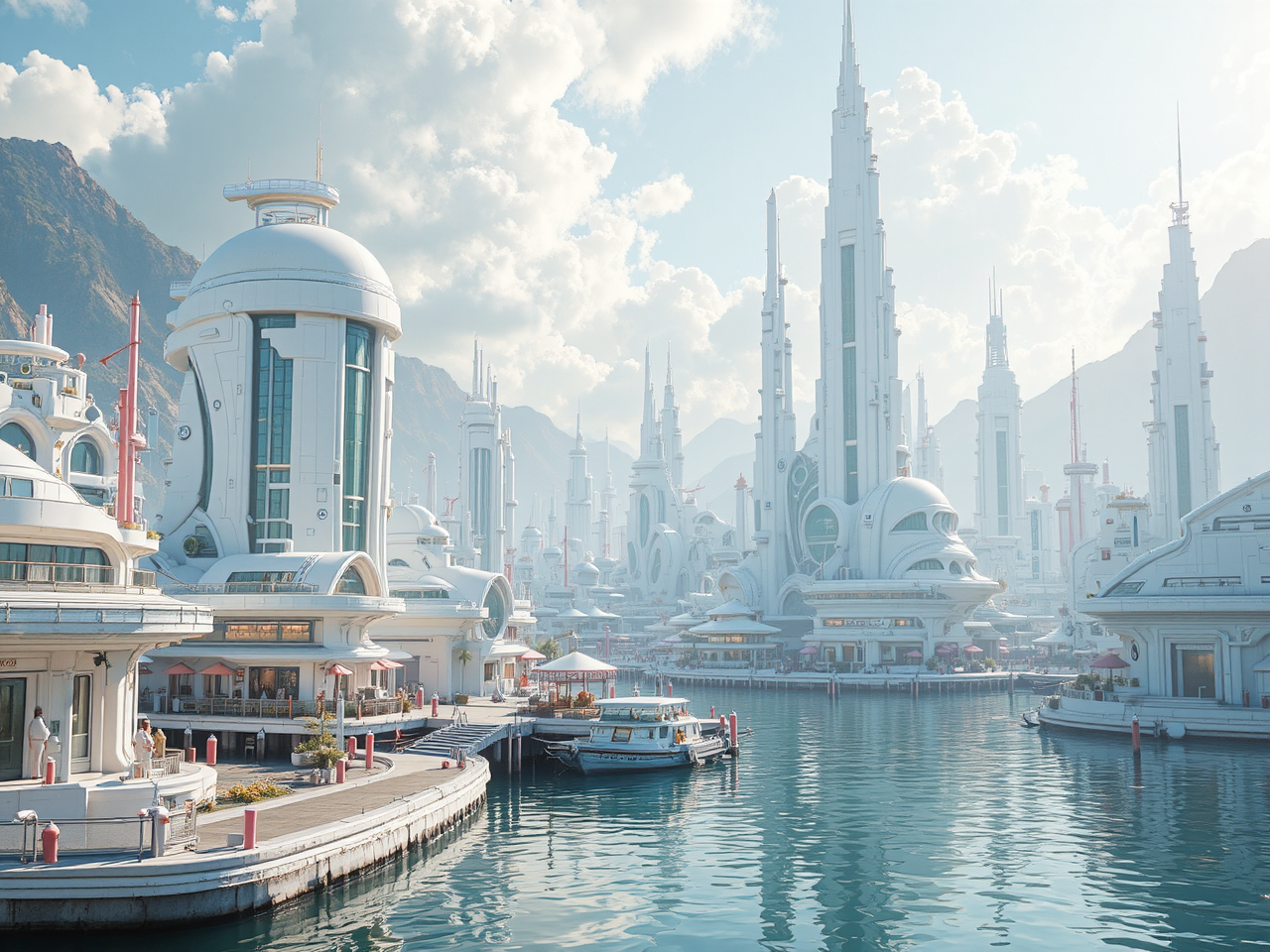 Docks in a futuristic
