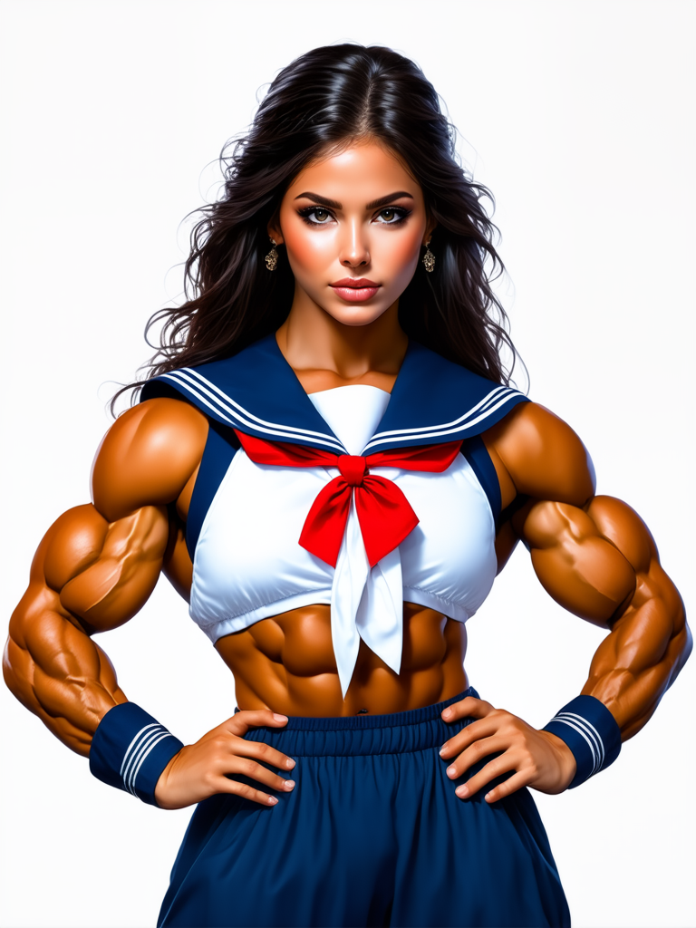 Young woman bodybuilder in