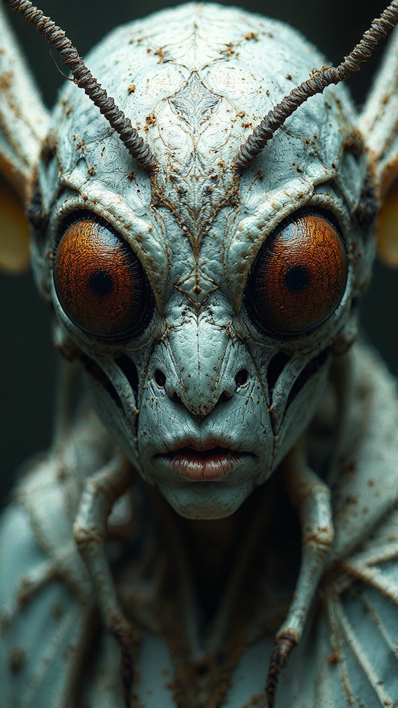 Female mothman with insect